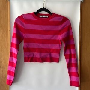Pink and red Zara crop